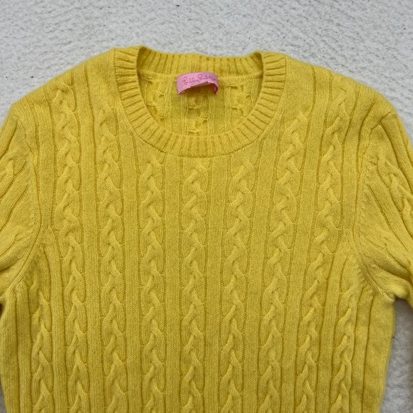 Lilly Pulitzer | Long Sleeve Yellow Cashmere Sweater Medium - Picture 2 of 11